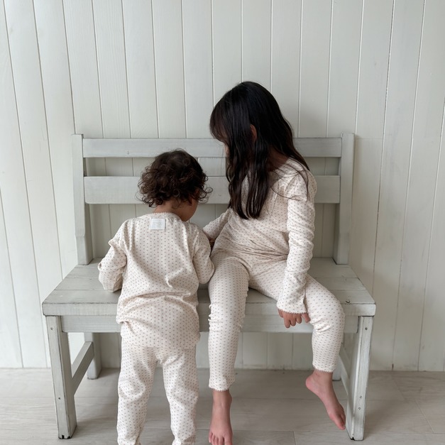 【冬季預購】to you | 韓國製・長袖居家服(褲裝) 迷你愛心 *kid