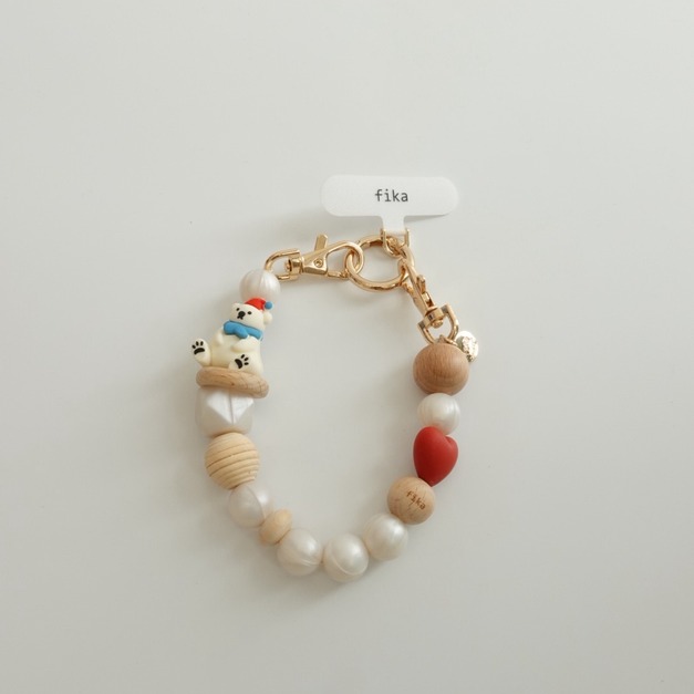 【預購】fika｜聖誕限定・客製手機鍊_耶誕白熊