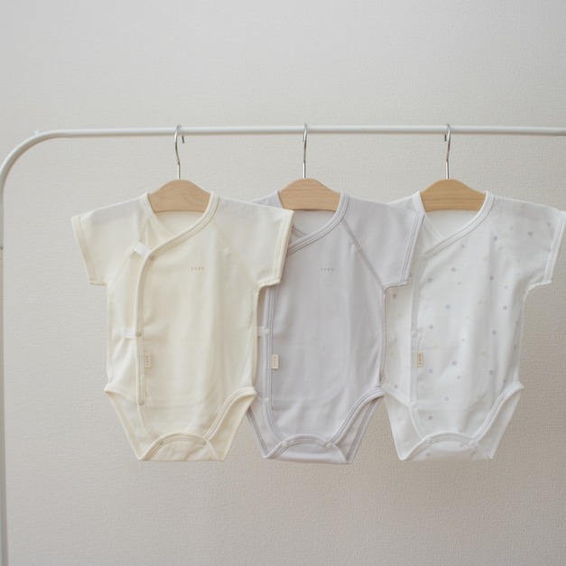 【預購】PUPO｜日本製・有機棉開襟短袖包屁衣(2色) 60-70cm *new!!