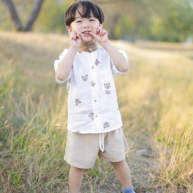 【預購】泰國連線 | 親子系列・印花襯衫 (小熊) *boy