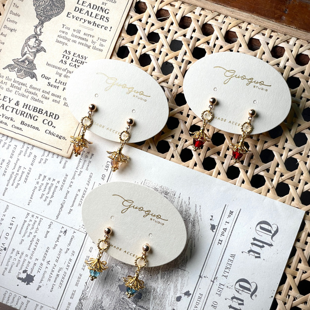 復古小吊燈耳環｜3色