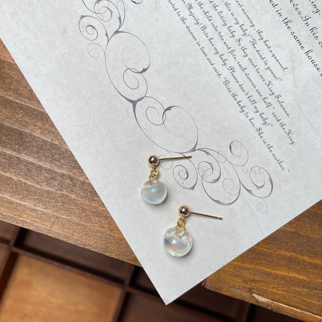 水滴琉璃耳環𓂃淡色系｜ 3色