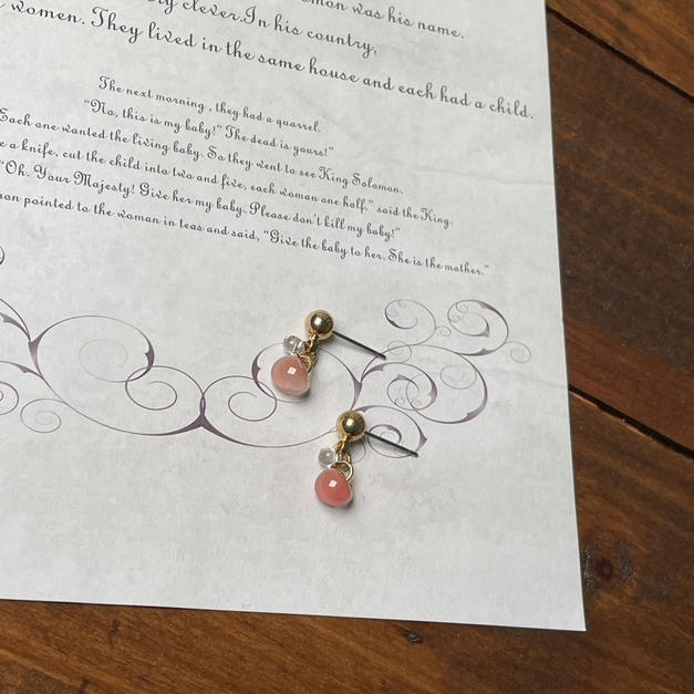 迷你小水滴琉璃耳環𓂃淡色系｜ 4色