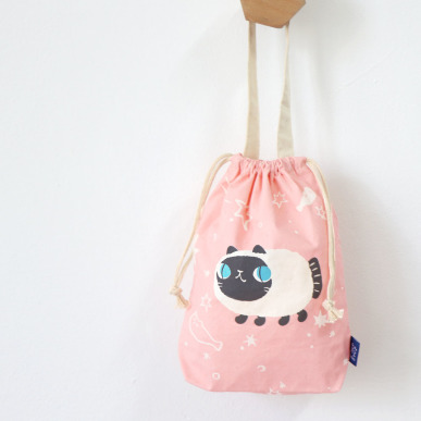 baby fishcat／束口袋ー 暹羅魚喵Luna 粉