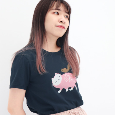 抓蝴蝶－中性純棉tshirt fishcat