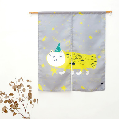 門簾－Party Elio 魚喵散步 星空派對 80*95 cm