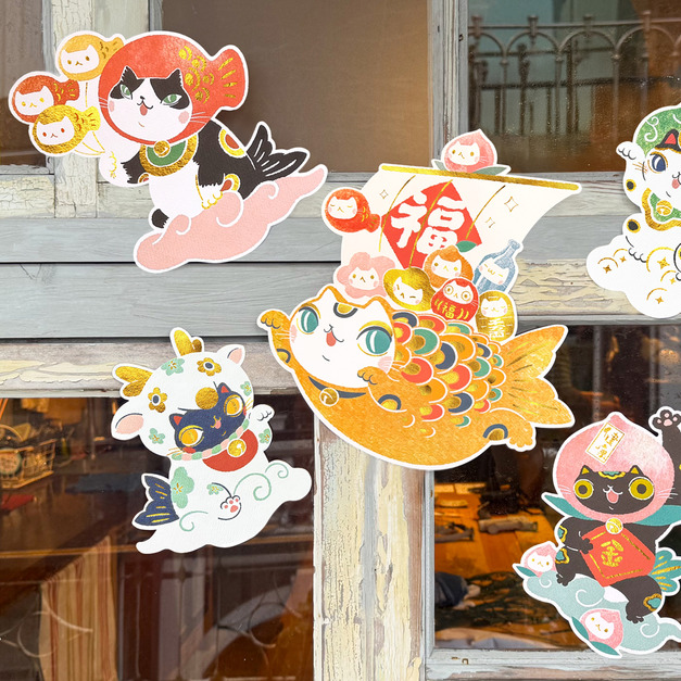 Fishcat福星幫 春聯  貓 五入