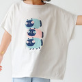 Kids Luna暹羅魚喵 / 兒童純棉T-Shirt 落肩款－女生穿_1