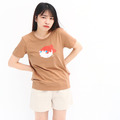 baby fishcat ／金魚喵Tisha－中性純棉短袖tshirt－可可_3