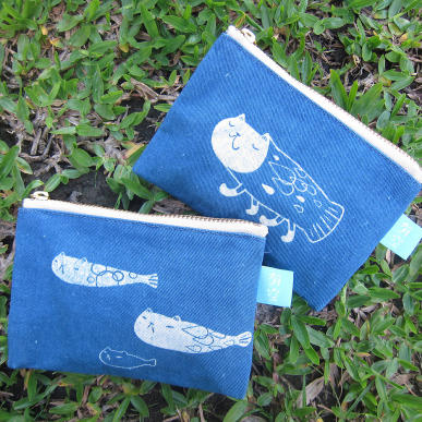 藍染零錢包 魚喵散步/魚喵mur mur 兩款