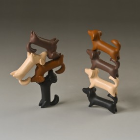 【模型公仔】臘腸疊疊樂(4隻/組) | 超Q狗狗公仔