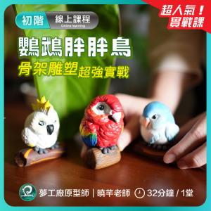 【初階/模型線上課程】鸚鵡胖胖鳥 |從零開始做| 動物公仔骨架技法實戰課