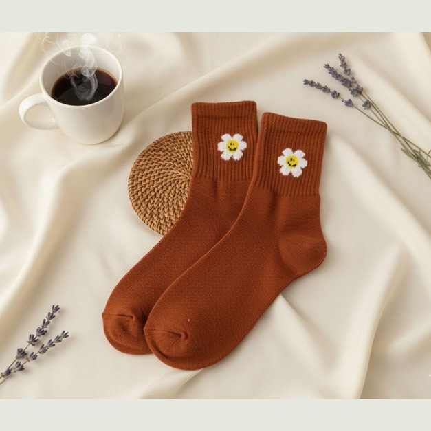 S49 素色笑臉小雛菊(棕)