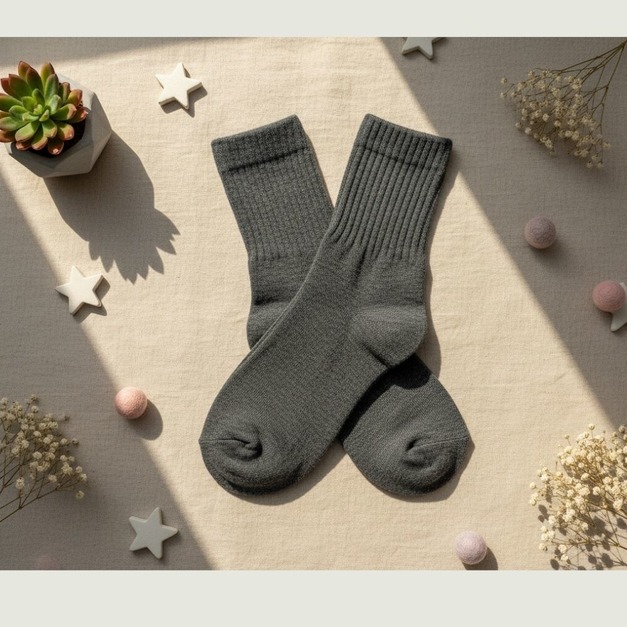 S56 素色中筒襪(深灰)