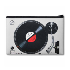 [HeadphoneDog] 黑白雙色唱盤防潑水吸震手拿包/置物袋