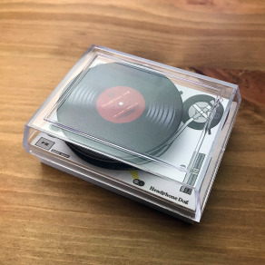 [HeadphoneDog] 唱片造型手機伸縮支架 附黑膠唱機包裝 (泡泡座 氣囊)