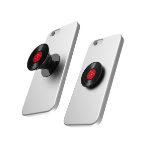 [HeadphoneDog] 唱片造型手機伸縮支架 附黑膠唱機包裝 (泡泡座 氣囊)