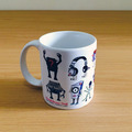 HeadphoneDog 塗鴉白瓷馬克杯/杯子/筆筒-耳機狗音響人家族_1