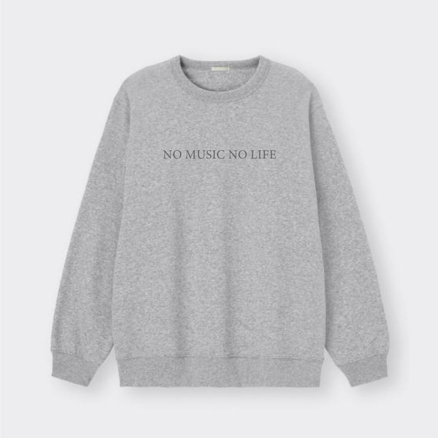 [HeadphoneDog] 可客制名字 經典音樂文字 No Music No Life 純棉大學T 長袖棉T