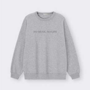 [HeadphoneDog] 可客制名字 經典音樂文字 No Music No Life 純棉大學T 長袖棉T