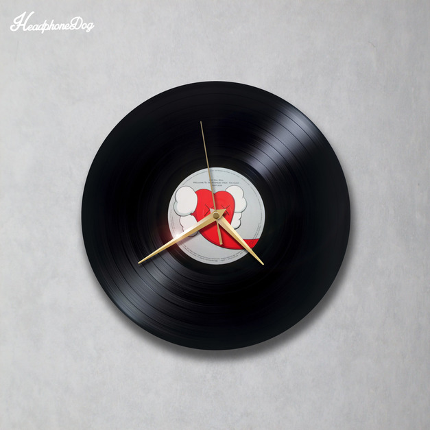 全球限量20個 當代藝術家 Kaws 插畫藝術黑膠唱片手工製作靜音時鐘-日本機芯 終身保固 (村上隆,草間彌生,LV,OFF-WHITE,Dior)