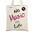 [HeadphoneDog] 經典Only MUSIC文字系列 帆布購物袋/環保提袋 (+金屬徽章)