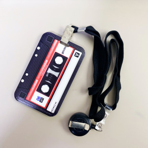 [HeadphoneDog] 音樂錄音帶造型 證件套/悠遊夾 附可拆式伸縮背帶