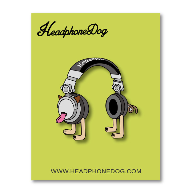 [HeadphoneDog] 耳機狗造型金屬徽章/胸章