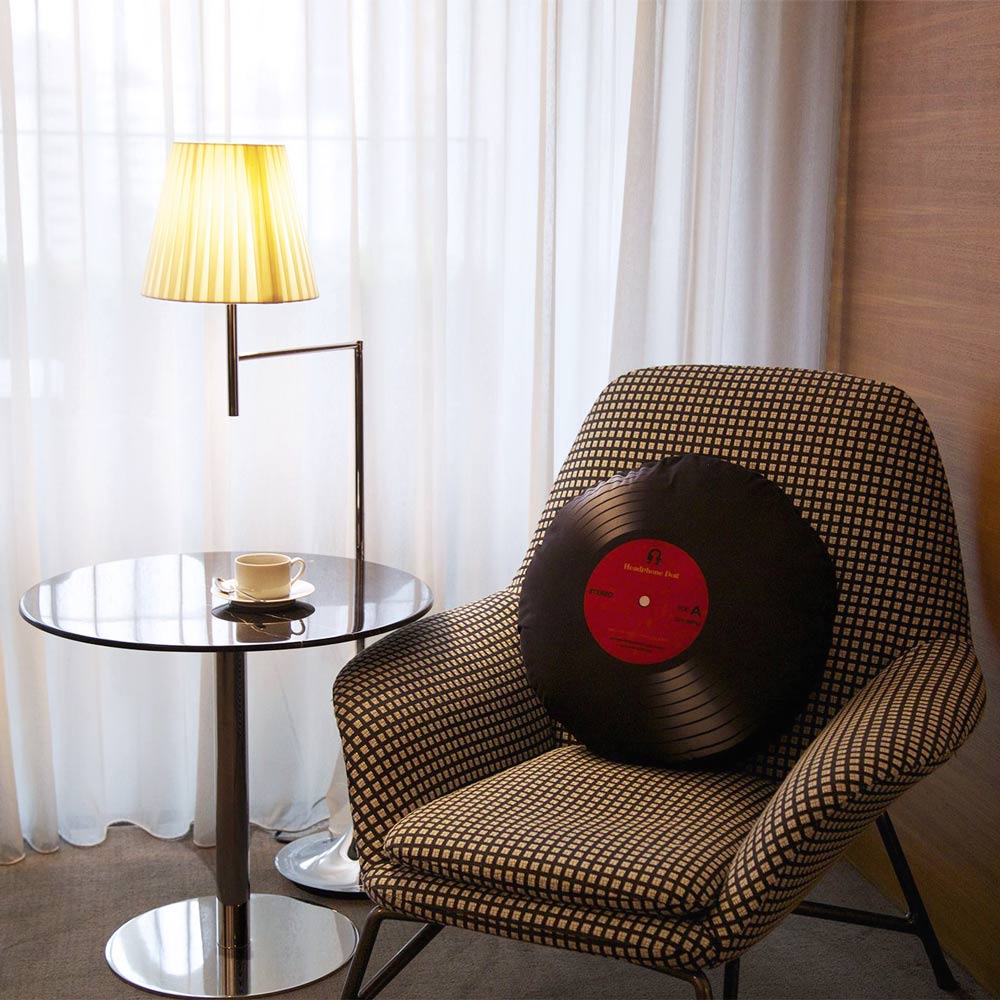 [HeadphoneDog] 黑膠唱片雙面抱枕/靠枕(L)