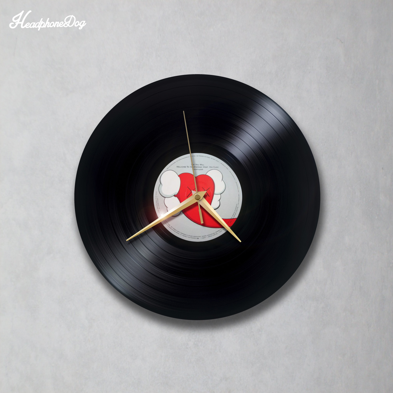 全球限量20個 當代藝術家 Kaws 插畫藝術黑膠唱片手工製作靜音時鐘-日本機芯 終身保固 (村上隆,草間彌生,LV,OFF-WHITE,Dior)