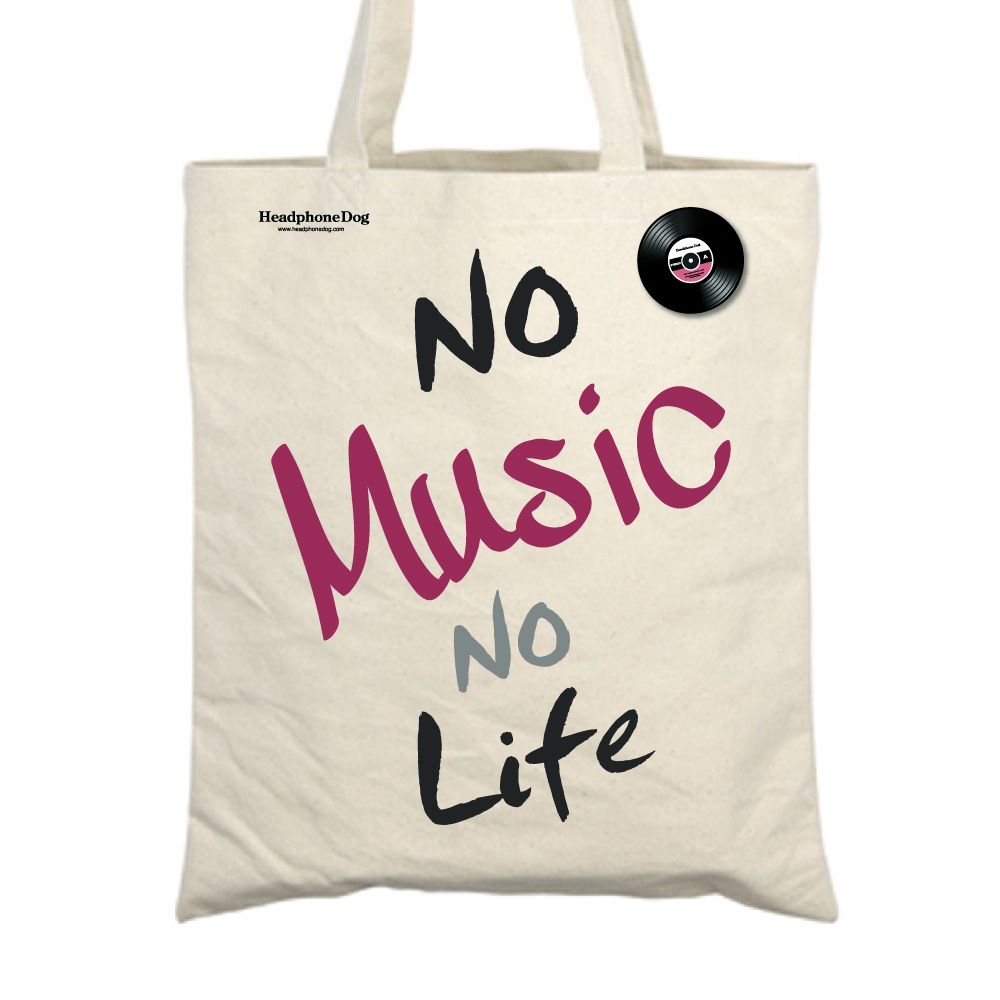 [HeadphoneDog] 經典Only MUSIC文字系列 帆布購物袋/環保提袋 (+金屬徽章)