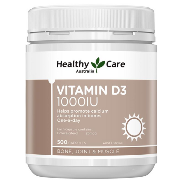 Healthy Care Vitamin D3 維他命D3 1000IU 500粒