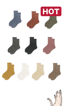 素色簡約親膚純棉襪 | 中筒襪 十色售