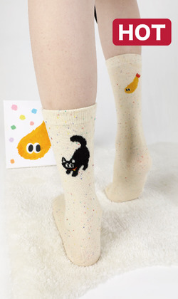 炸蝦毛孩轉圈圈 2入組 | 中筒襪