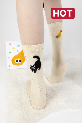 炸蝦毛孩轉圈圈 2入組 | 中筒襪