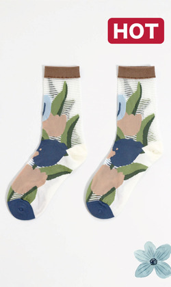 夏風卡絲玻璃襪 | 中筒襪