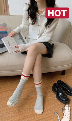 學院派質感粗針厚棉襪 | 長襪
