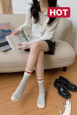 學院派質感粗針厚棉襪 | 長襪