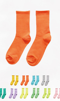 純色 | 中筒襪 十色售 女