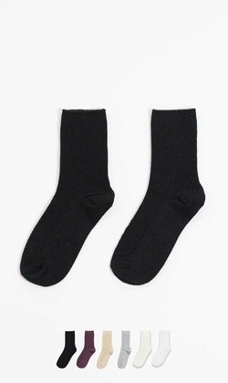 飽和雙織純色棉襪 | 中筒襪 六色售