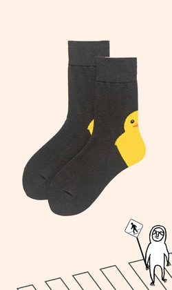 (售完)太陽下山小黃鴨 | 中筒襪