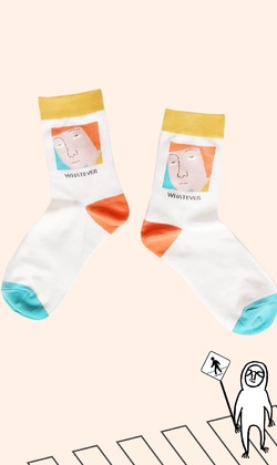 不是翻白眼就是臉紅 | 中筒襪 兩款售