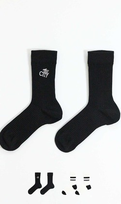 城市對目優質棉襪 2入組 | 長襪