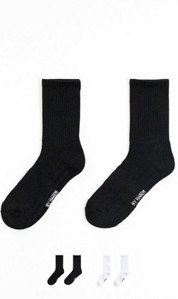 毛巾底厚實黑白運動男襪 2入組 | 中筒、短襪