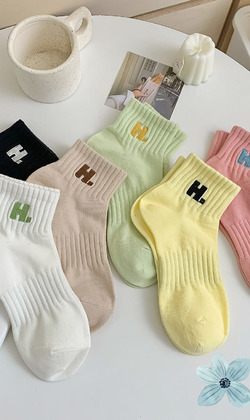 經典純色校園厚棉襪 | 短襪 七色售