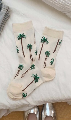 異次元椰樹 | 中筒襪 兩款售