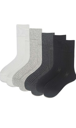 (售完)經典黑白灰色階 四入組 | 中筒襪