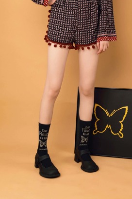 暗夜金邊黑蝴蝶 | 長襪