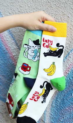 貓貓咪咪下午茶 二入組 | 長襪