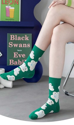 乘涼花都開了 二入組 | 中筒襪